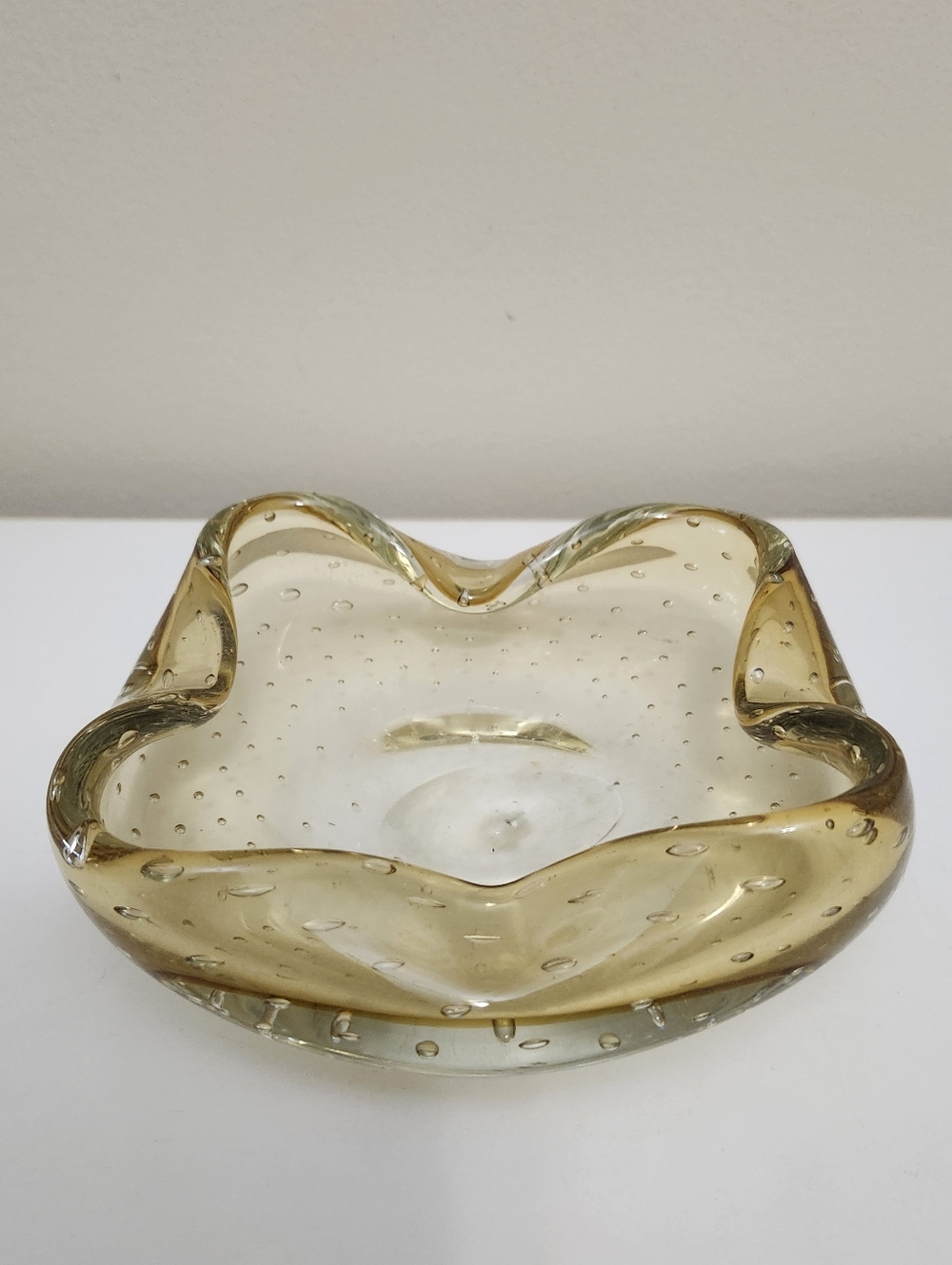 Murano Style Glass Bowl With Folded Rim, Circa 1960s